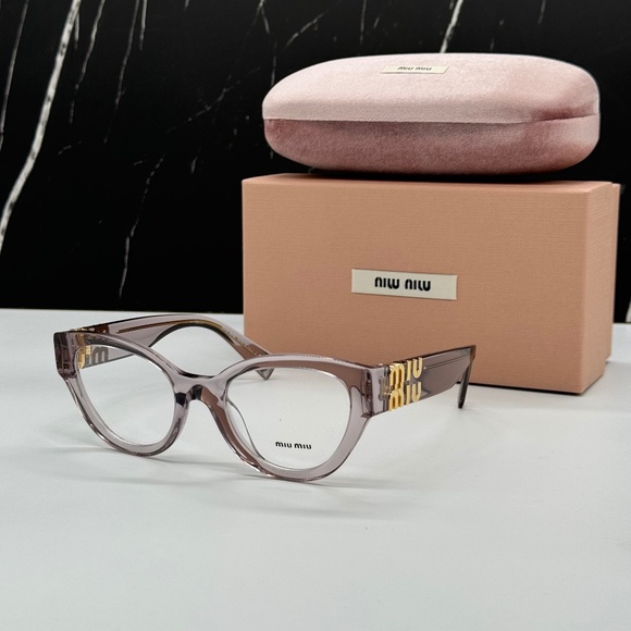 NEW VMU 01V 12W1O1 MIU MIU GREY CLEAR MU01VV 12W1O1 CAT EYE WOMEN EYEGLASSES